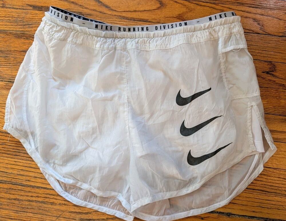 Nike Women's Tempo Luxe Run Division 2-in-1 White Running Shorts L